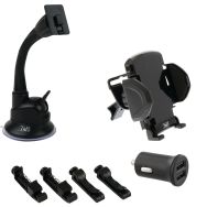 Kit voiture chargeur allume-cigares et support multi surface