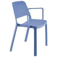 Lot 4 fauteuils empilables Kéa polypropylène 100% recyclé bleu océan