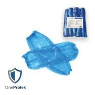 Lot de 100 Manchettes imperméable à usage unique en PE recyclé - Bleu