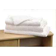 Lot de 10 serviettes de toilette éponge 50 x 100 cm, coloris uni blanc