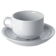 Lot de 12 tasses à thé 9 cl - porcelaine - blanc