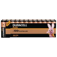 Lot de 24 Pile Alcaline AA Plus 100 % - 24 unités - Duracell