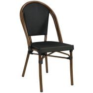 Lot de 2 chaises Paris 3 textilène noir/dark bamboo