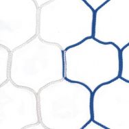 Lot de 2 filets de handball GES 4 mm hexagonale blanc/bleu