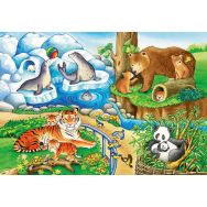 Lot de 2 puzzles animaux zoo