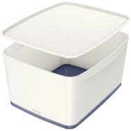 Lot de 4 boites MyBox Medium avec couvercle Blanc / Gris