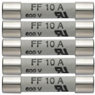 Lot de 5 Jeu de 5 fusibles de rechange - 10 A / 600 V - Testo