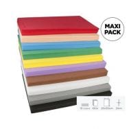 Maxi-pack 100 plaques mousse EVA 20x30cm x2mm 10 couleurs
