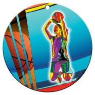 Médaille céramique - basket féminin - 70mm