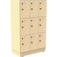 Meuble Octet 9 cases avec portes, beige, socle panneau - Manutan Expert
