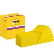 Notes Super Sticky Post-it® 76 x 127 mm, 12 blocs jaune