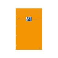 OXFORD Bloc-Notes Perforé Orange A4+ Ligné 8mm Jaune et Margé 80 Feuilles Agrafées Couverture Carte Enduite Orange