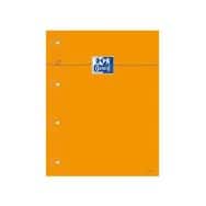 OXFORD Bloc-Notes Perforé Orange A4+ Petits Carreaux 5mm Margés 80 Feuilles Agrafées Côté Couverture Carte Enduite Orange