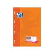 OXFORD Feuilles Simples A4 Petits Carreaux 5mm Margés 200 Pages Etui Carte Orange