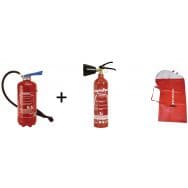 Pack Incendie éco : 2 extincteurs 6 L eau 2L CO2+ housse