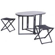 Pack Balcon 1 table + 2 tabourets - graphite