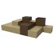 Pack assise modulable Cube 10 modules - marron et sable