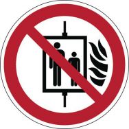 Panneau - Ne pas utiliser l'ascenseur en cas incendie 100mm