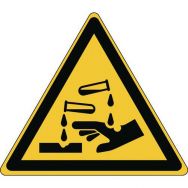 Panneau:Danger| Substances Corrosives 87 x100 mm