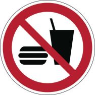 Panneau:Interdiction de manger ou de boire 200 mm