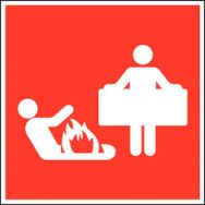 Panneau anti-incendie - ''Couverture anti-feu'' - Adhésif