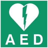 Panneau d'évacuation-secours - "AED" - Adhésif