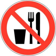 Panneau d'interdiction - ''Interdit de manger et boire'' - Adhésif