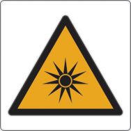 Panneau danger - Radiations optiques - Aluminium