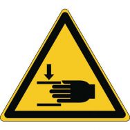 Panneau danger triangle - Écrasement des mains - Rigide