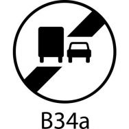 Panneau de signalisation - B34a - Fin d'interdiction de dépasser pour les poids lourds