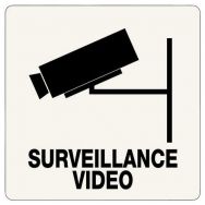 Panneau de signalisation -  Surveillance vidéo  - Adhésif 10x10 cm