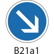 Panneau de signalisation d'obligation - B21a1 - Contournement obligatoire à droite