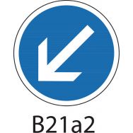 Panneau de signalisation d'obligation - B21a2 - Contournement obligatoire à gauche