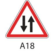 Panneau de signalisation de danger - A18 - Circulation dans les 2 sens