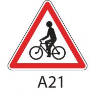 Panneau de signalisation de danger - A21 - Débouché de cyclistes