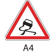 Panneau de signalisation de danger - A4 - Chaussée glissante