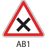 Panneau de signalisation de danger - AB1 - Cédez le passage à droite