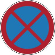 Panneau d'interdiction - Arrêt et stationnement interdits'' - Rigide