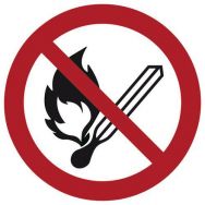 Panneau d'interdiction - ''Flamme nue interdite'' - Rigide