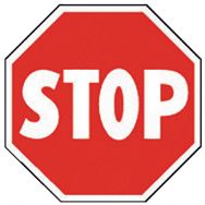 Panneau d'interdiction - Stop - Adhésif Ø 300 mm