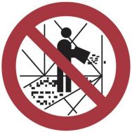 Panneau interdiction - Ne pas jeter depuis échafaudages - Aluminium