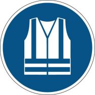 Panneau obligation - Port gilet sécurité haute visibilité - Rigide