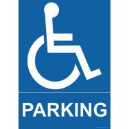 Panneau parking + pictogramme handicapé PVC 300 x 420 mm
