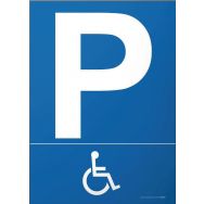 Panneau parking pictogramme handicapé PVC 300 x 420 mm