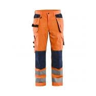 Pantalon aéré à stretch orange fluo marine