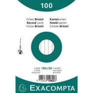 Paquet 100 fiches blanc bristol ligné non perforé 100x150mm (lot de 20)