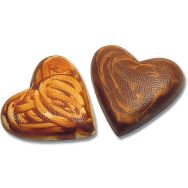 Plaque chocolat de 2 empreintes pour 2 coeurs granités