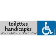 Plaque de signalisation toilettes handicapés avec braille