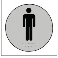 Plaque en relief et braille WC hommes