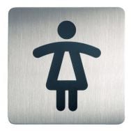 Plaque signalétique acier toilettes dames